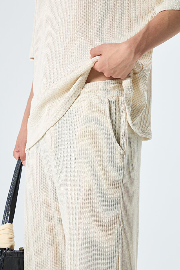 BASIC OVERSIZE TRİKO TAKIM BEJ - 4