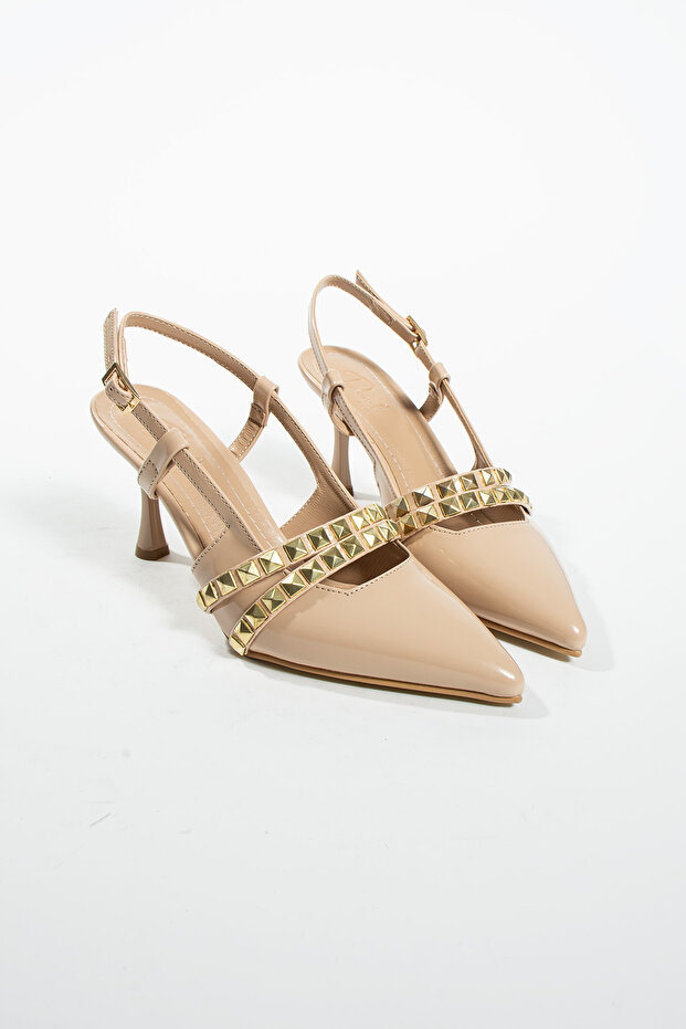 Davin Studded Detail Ankle Tied Open Back Women's Classic Heels