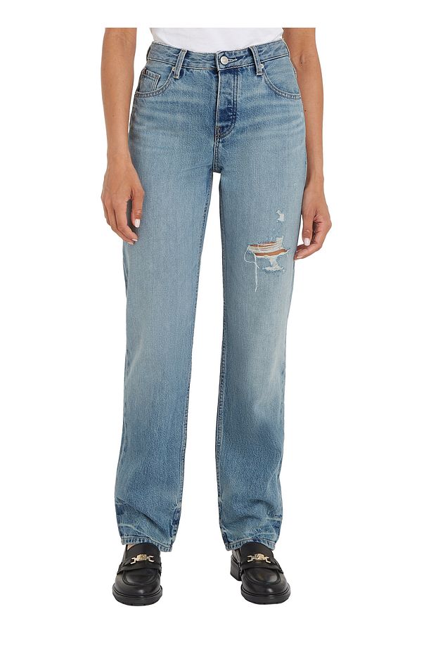Yüksek Bel Düz Paça Normal Mavi Kadın Denim Pantolon CLASSIC STRAIGHT RW ASH WRN - 1