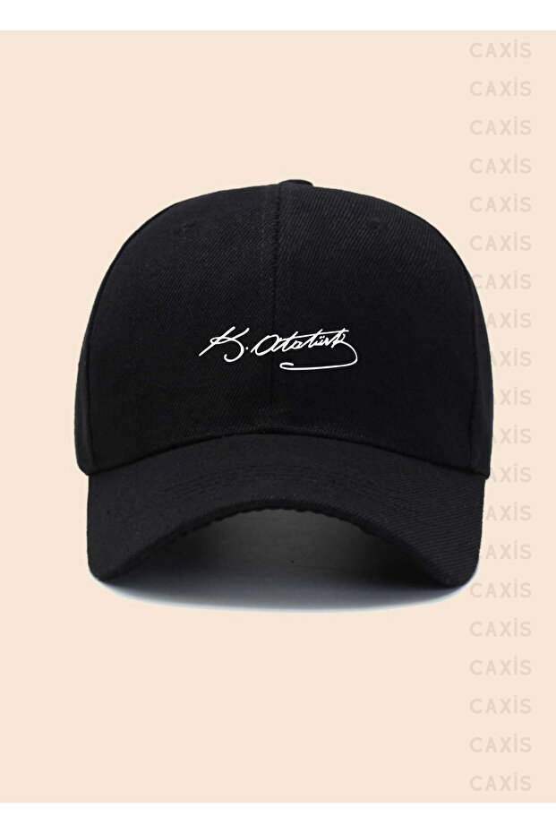 Kemal Atatürk Signature Printed Hat Adjustable Velcro Gabardine Cap
