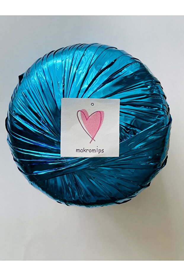 Premıum Metalik Kâğıt Rafya Ip (50GR/M -5) Parlak Abiye Polyester Çanta Şapka Süsleme Örgü Ipi - 3