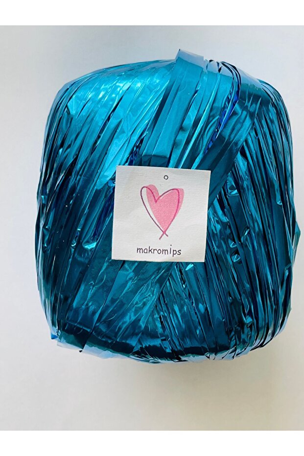 Premıum Metalik Kâğıt Rafya Ip (50GR/M -5) Parlak Abiye Polyester Çanta Şapka Süsleme Örgü Ipi - 1