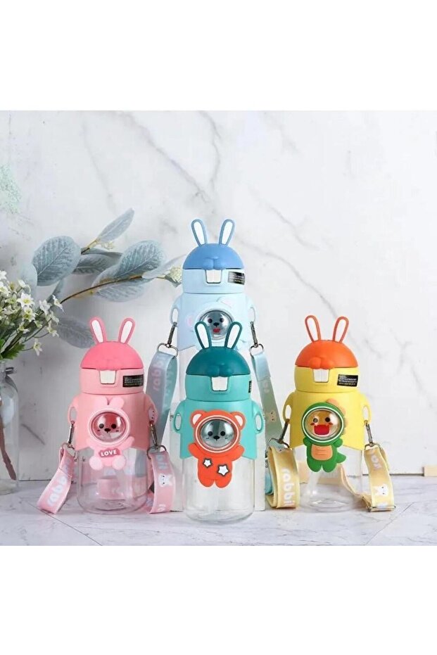 Cute Bunny Kids School Water Bottle 600ml