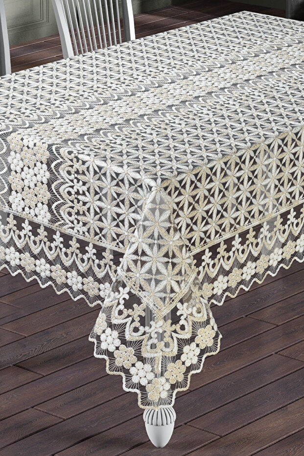 Clover Tulle French Lace Woven Tablecloth