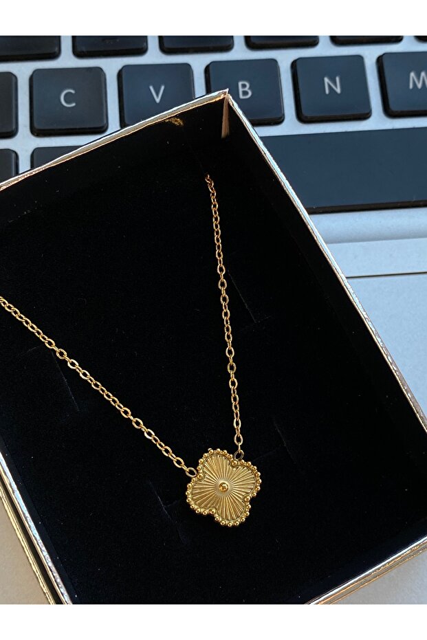 Van Cleef Yonca Model Çelik Kolye - 2