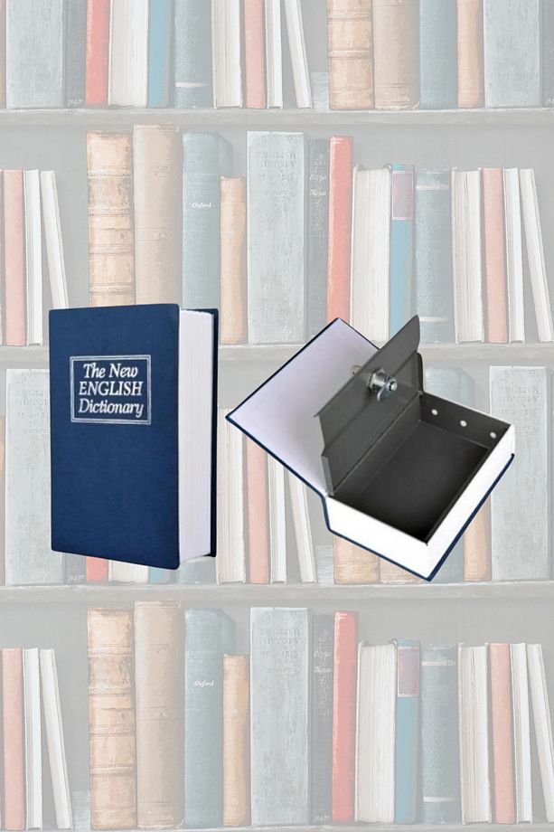 Kitap Şeklinde Saklama Kutusu Döviz Para Eşya Altın Değerli Evrak Kişisel Eşya Çelik Para Kasası - 1