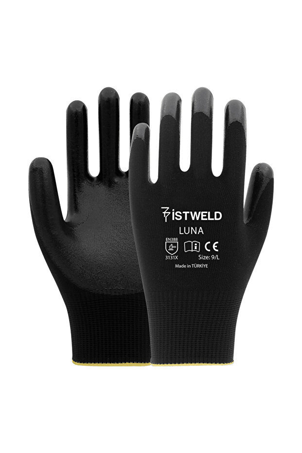 LUNA Polyester Örme Nitril Eldiven No: 10 12'Li - 1