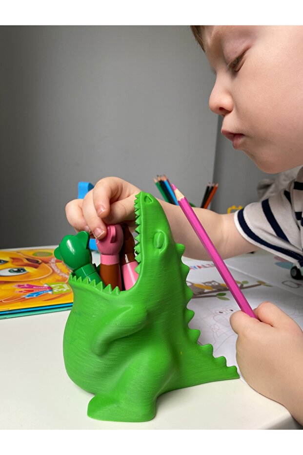 Dinosaur Shaped Pencil Holder, Kids Room Desk Pencil Holder, Decorative Dinosaur Pencil Holder