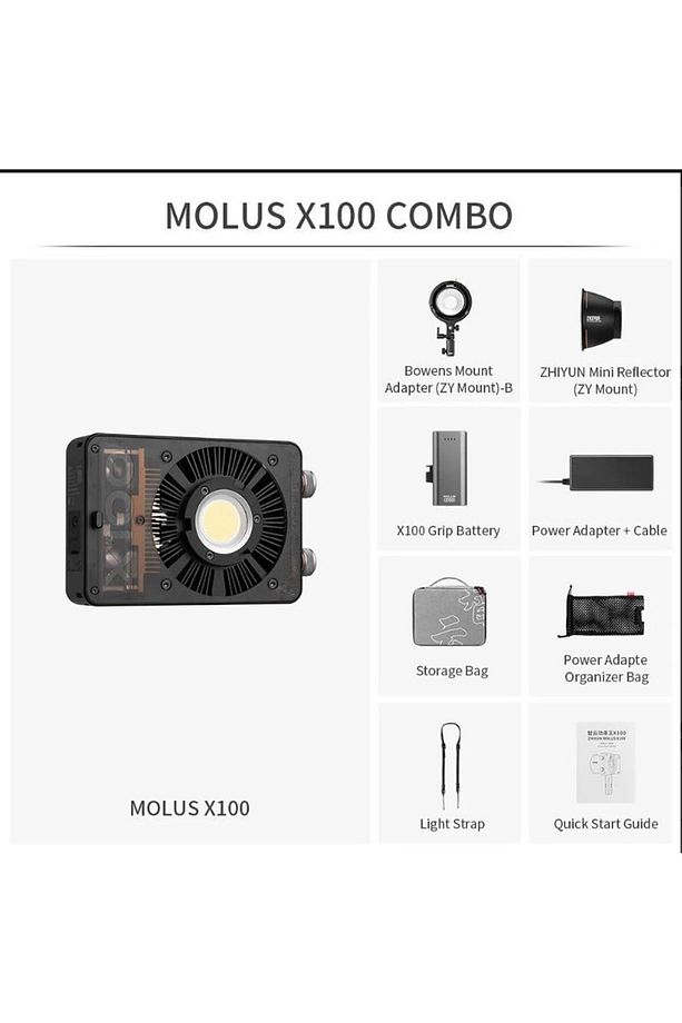 MOLUS X100 Bi-Color Pocket COB Monolight / Combo Kit - 2