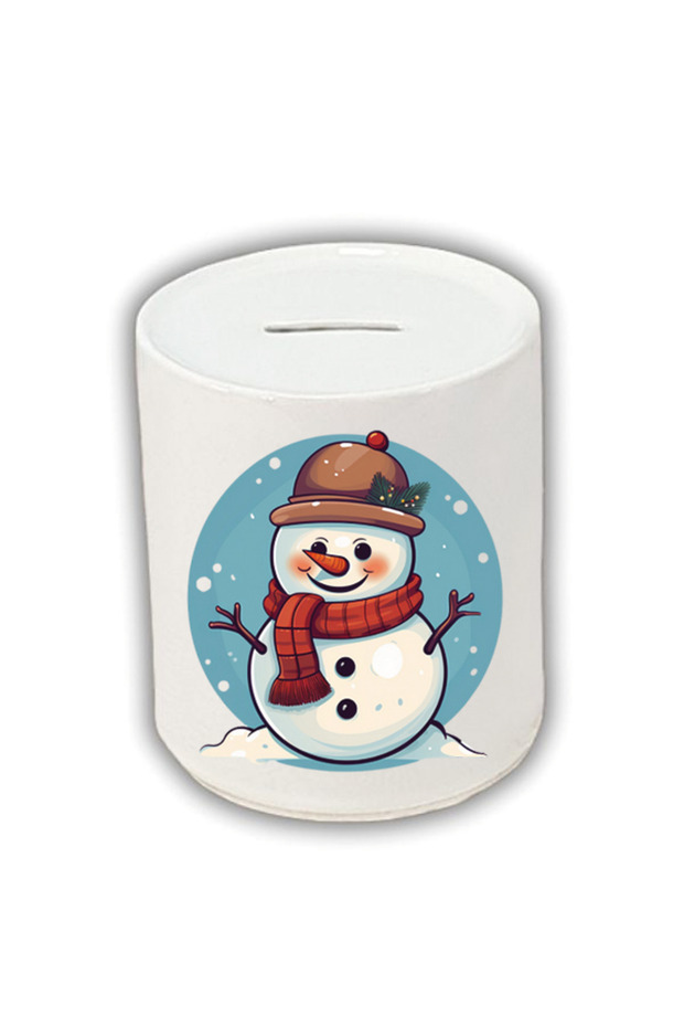 Modern Snowman Printed Piggy Bank - Money Saving Piggy Bank