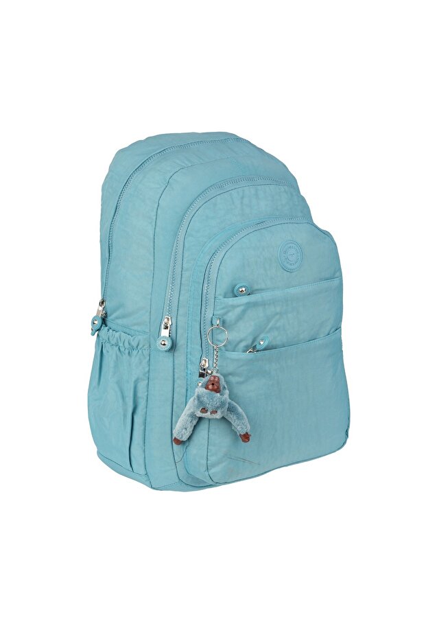 Relaxion Turquoise Waterproof Crinkle Fabric Large Capacity Everyday & School Backpack