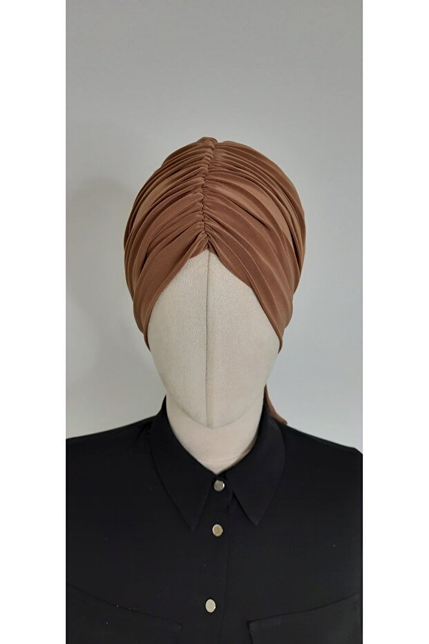 Hijab Swimming Cap (Sea and Pool Cap), Matching with the Hijab and Swimsuit Top, Camel Color.