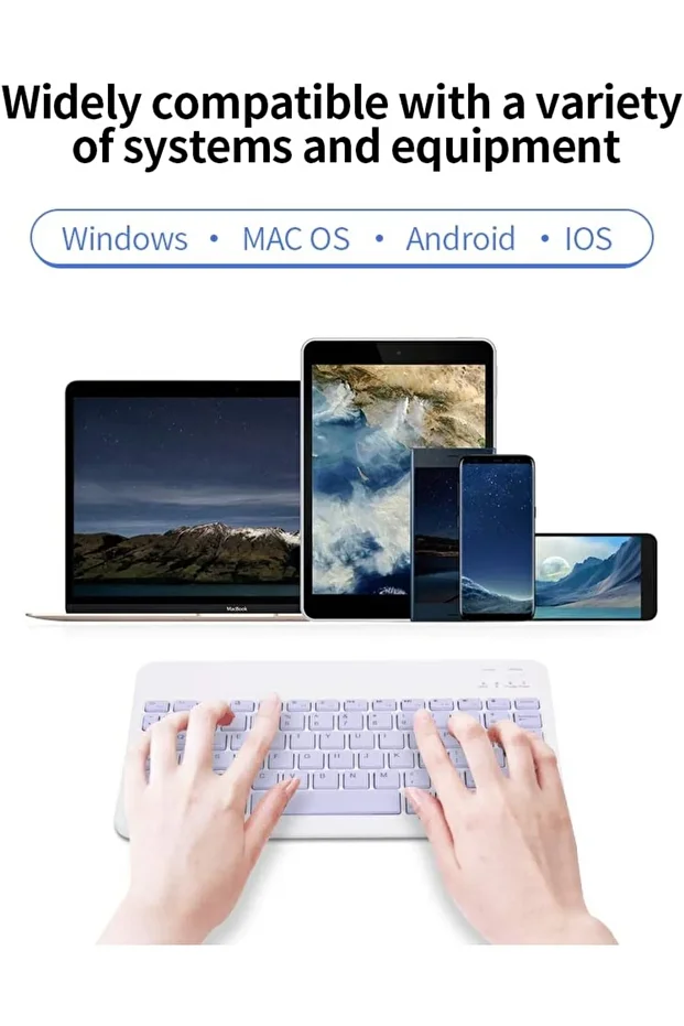 Samsung Galaxy Tab A9+Plus X210 Kılıf Universal Standlı + Bluetooth Klavye Mouse Set +  Kalem - 5