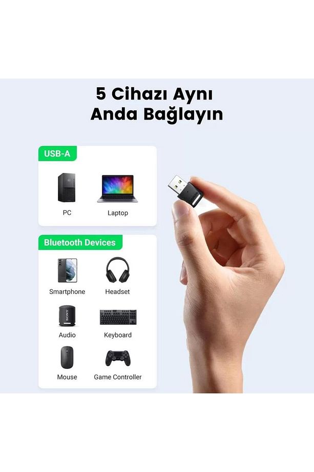 Usb Bluetooth 5.0 Mini Dongle Adaptör - 6