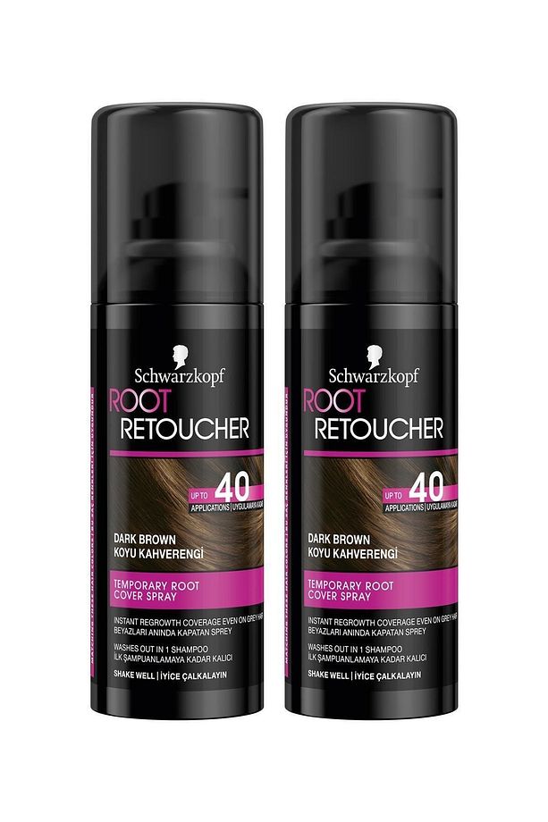 Root Retoucher Beyazları Anında Kapatan Sprey Boya Koyu Kahverengi 120 Ml X 2 Adet - 1
