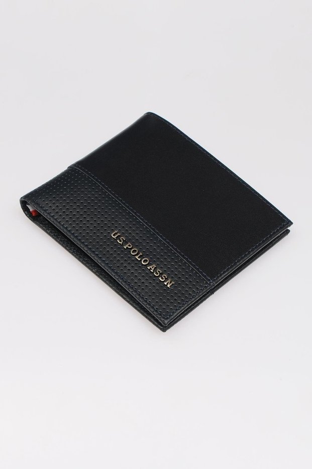Leather Men's Wallet Navy Blue