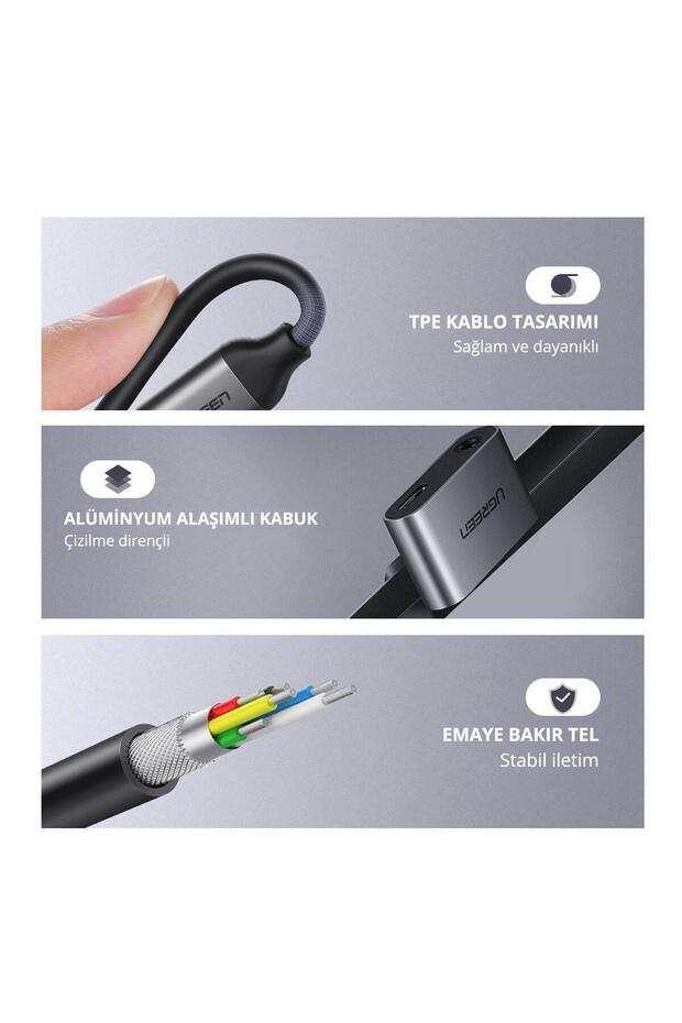 Type-c To 3.5mm Kulaklık Ve Şarj Dönüştürücü - 8