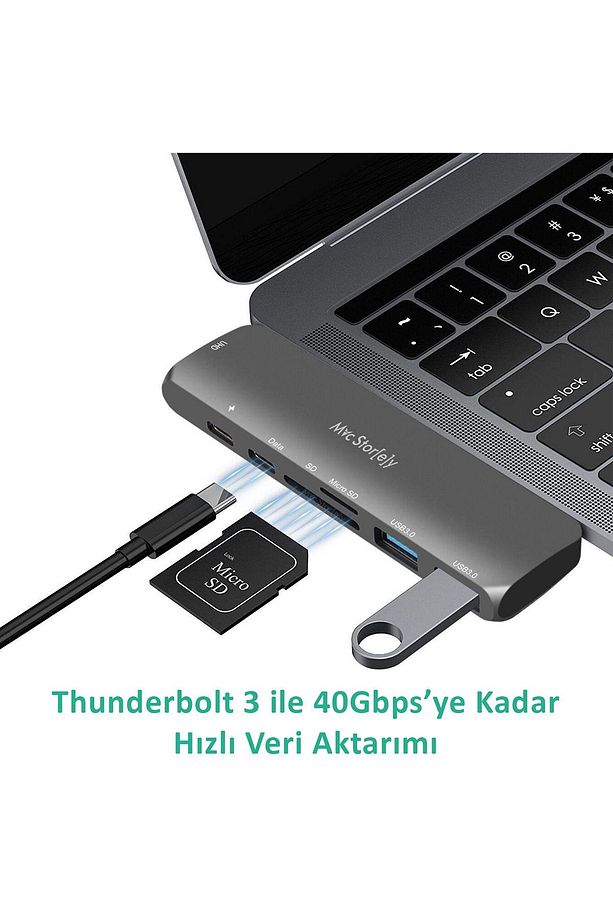 Type-C Dönüştürücü HDMI 4K UHD Adaptör Yüksek Veri Transferi Destekli Dual Girişli - 5