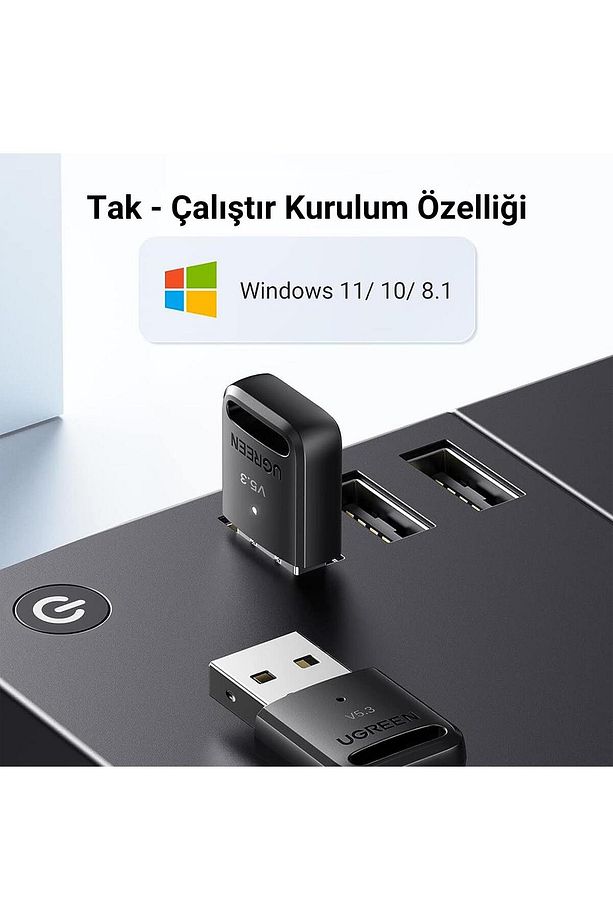 Mini Usb Dongle Bluetooth 5.3 Adaptör Siyah - 2