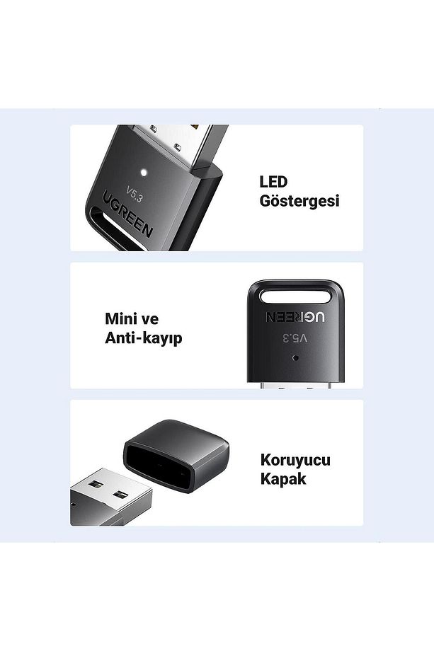 Mini Usb Dongle Bluetooth 5.3 Adaptör Siyah - 3