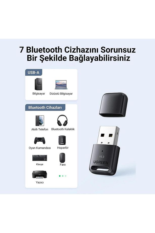 Mini Usb Dongle Bluetooth 5.3 Adaptör Siyah - 4