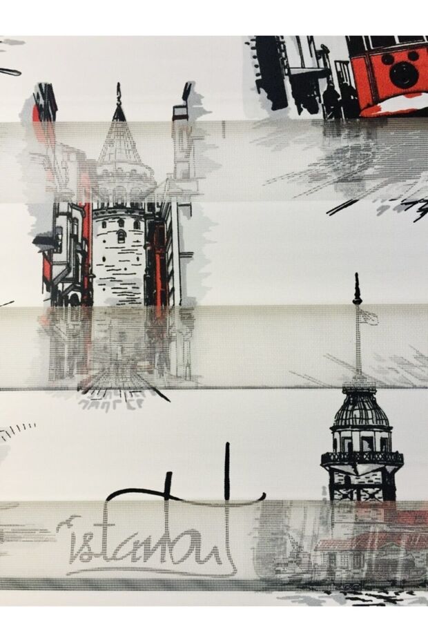 Istanbul Desenli Zebra Stor Perde - 4