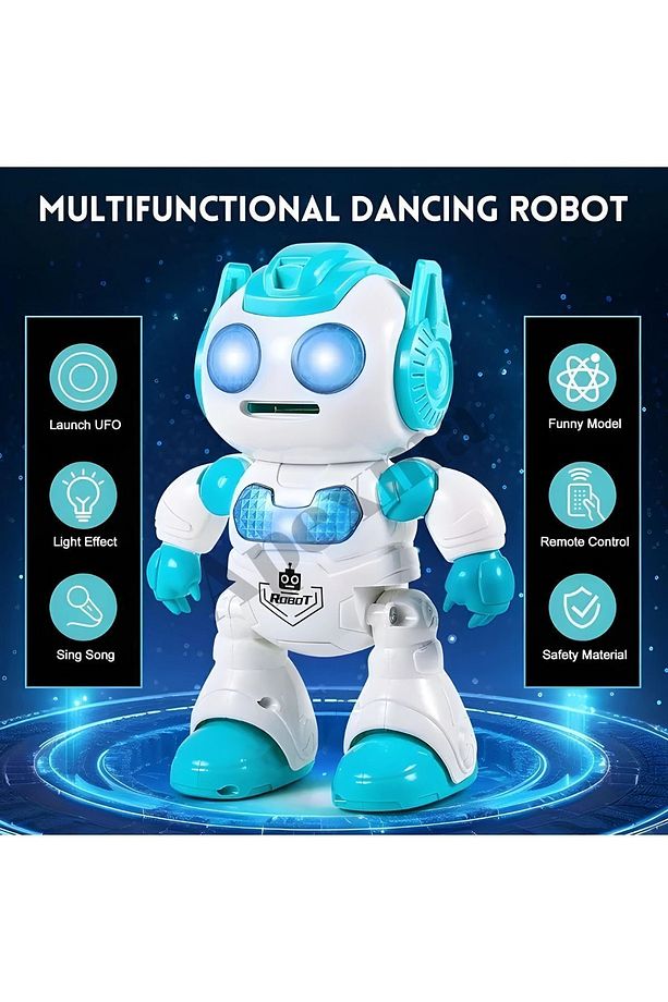 Uzaktan Kumandalı Sesli Disk Atan Robot - Kız Erkek Oyuncak - 5