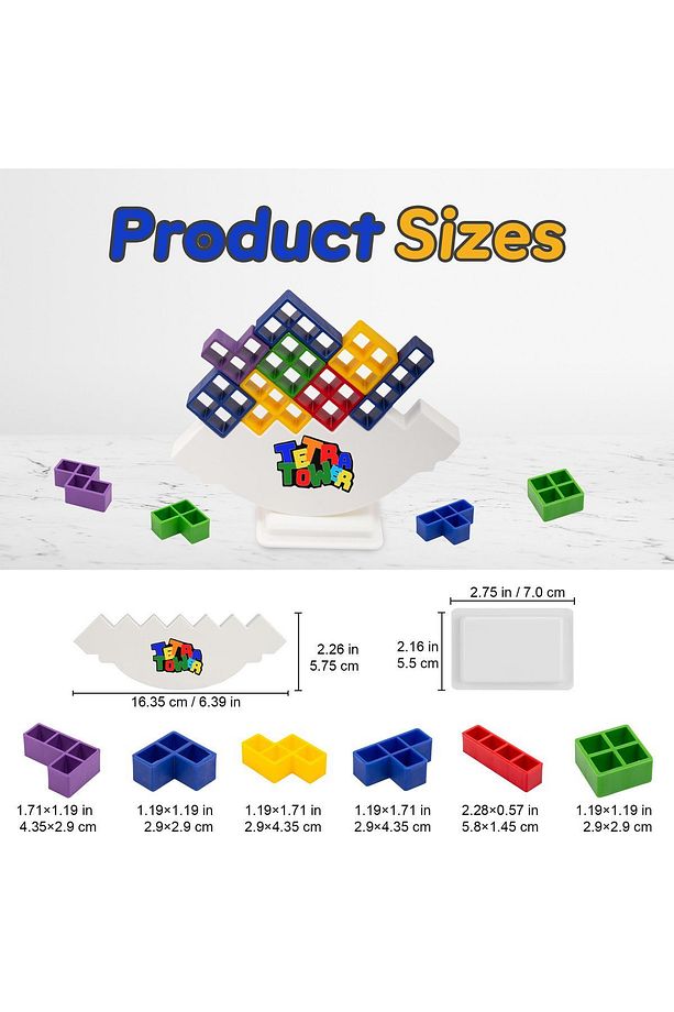 Tetra Kule Denge Oyuncağı Eğitici Kutu Oyuncak Tetris Kule Tetra Tower - 8