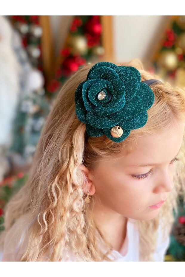 New Year's Special Design Luxury Large Layered Bright Glitter Emerald Green Rose Jewelled Crown Women's Children's Crown