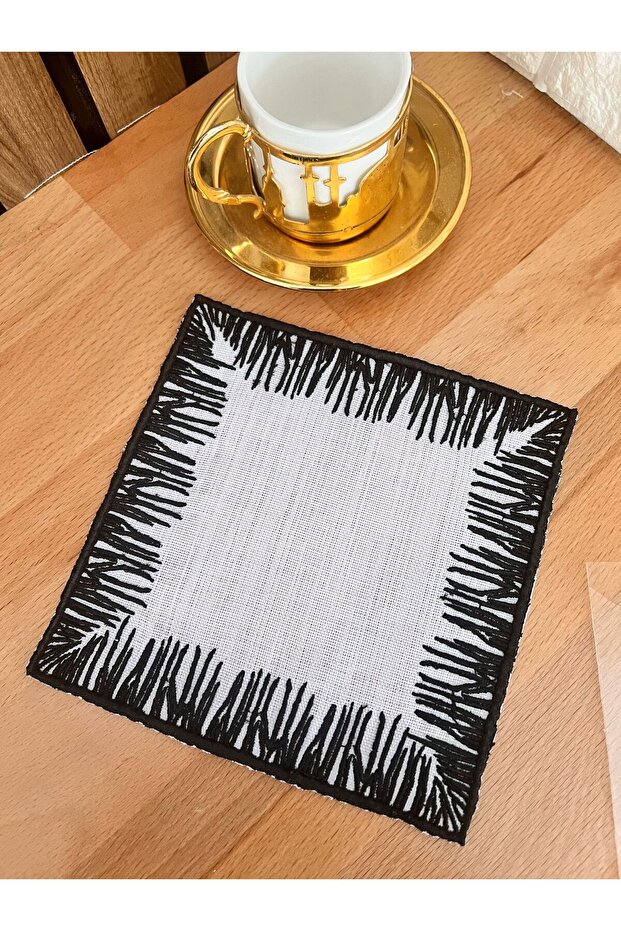BLACK STRIPED DESIGN COCKTAIL NAPKINS