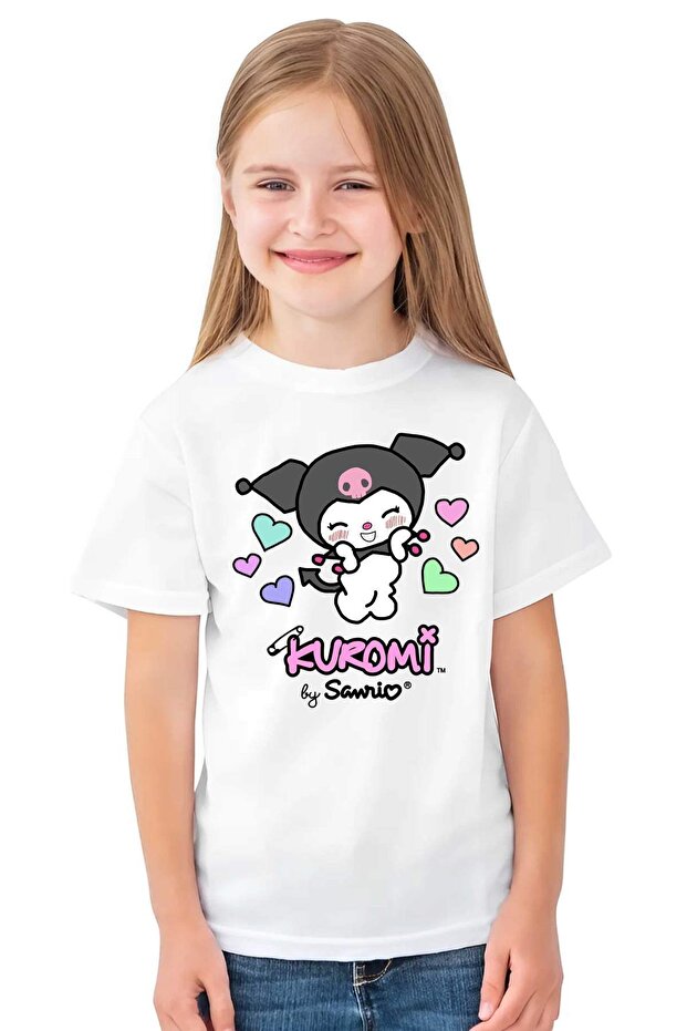 Kuromi Colorful Hearts White T-Shirt