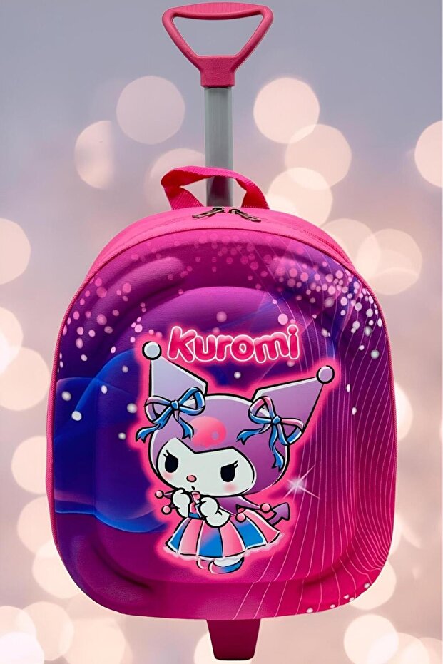 Girls Kindergarten Nursery Embossed Eva Colorful Printed Squeegee Wheeled Schoolbag and Backpack