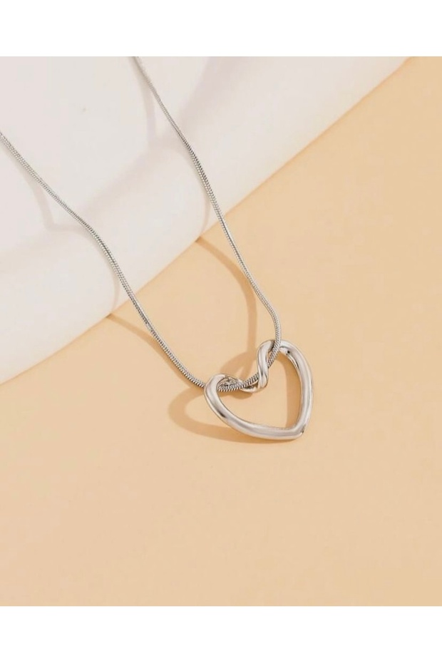 ÇELİK DÜĞÜM KALP KOLYE - 5