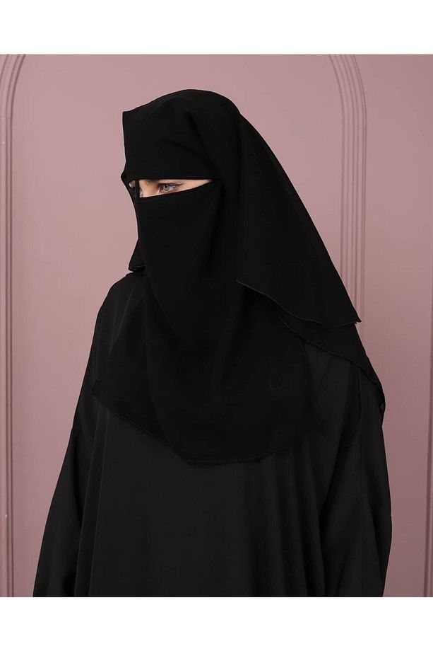 Peçe Siyah Duvak Bae Başörtüsü - 3