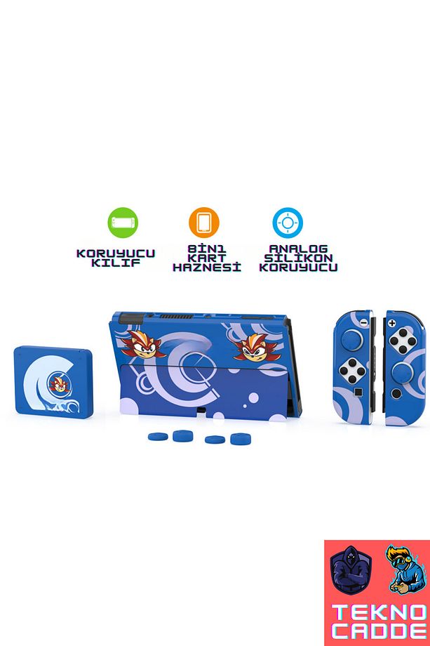 TNS-1192 Switch OLED Standlı Kılıf Analog Yükseltici Koruyucu Kart Kutusu 3in1 KİT - 4