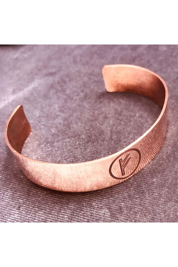 Fehu Rune Abundance Blessings Bracelet - Pure Copper