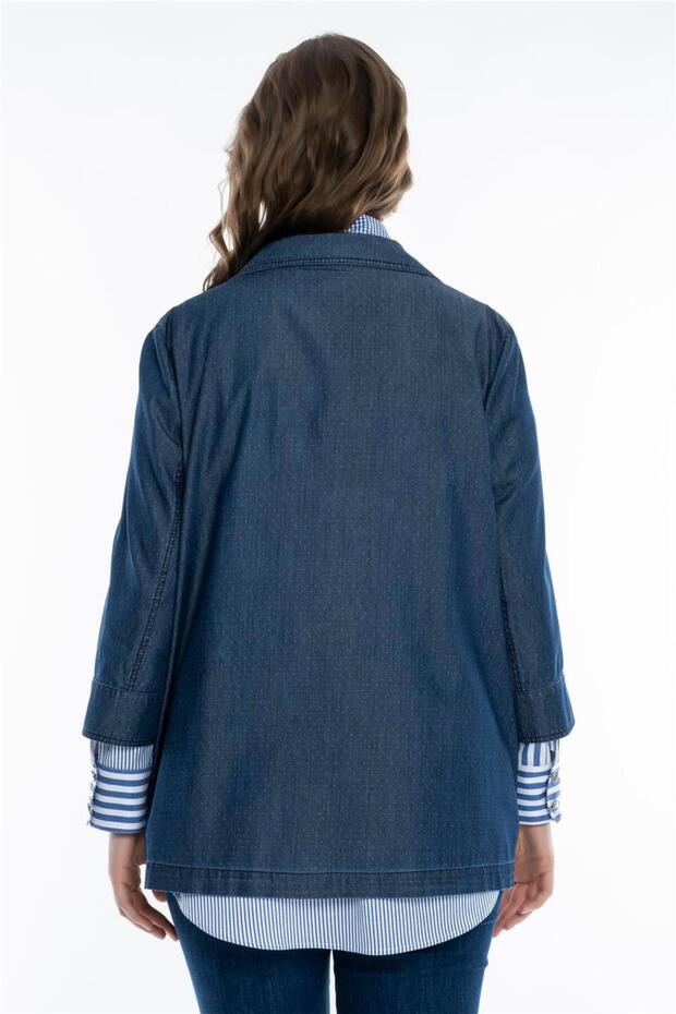 سترة جينز منقوشة بنقاط - 5