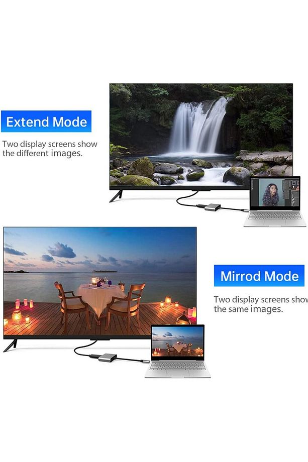 Type-c 3in1 Hdmi 4k Usb 3.0 Görüntü Veri Aktarımı Usb Adaptör Notebook Ve Macbook Ile Uyumlu TC-23 - 4