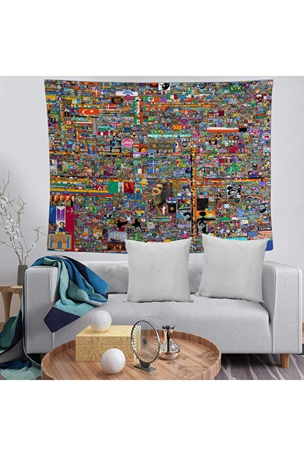 Rplace2022 Reddit Nft Themed Wall Cover Rug Washable Non-Fading Stain-Resistant Decorative
