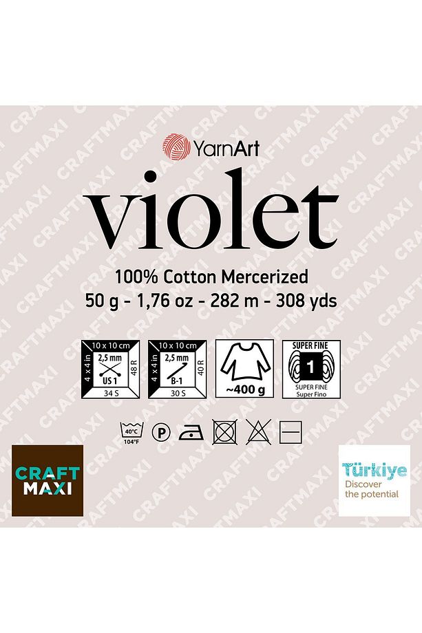 Vıolet - Merserize Dantel Ipi Açık Gri-4920 - 2