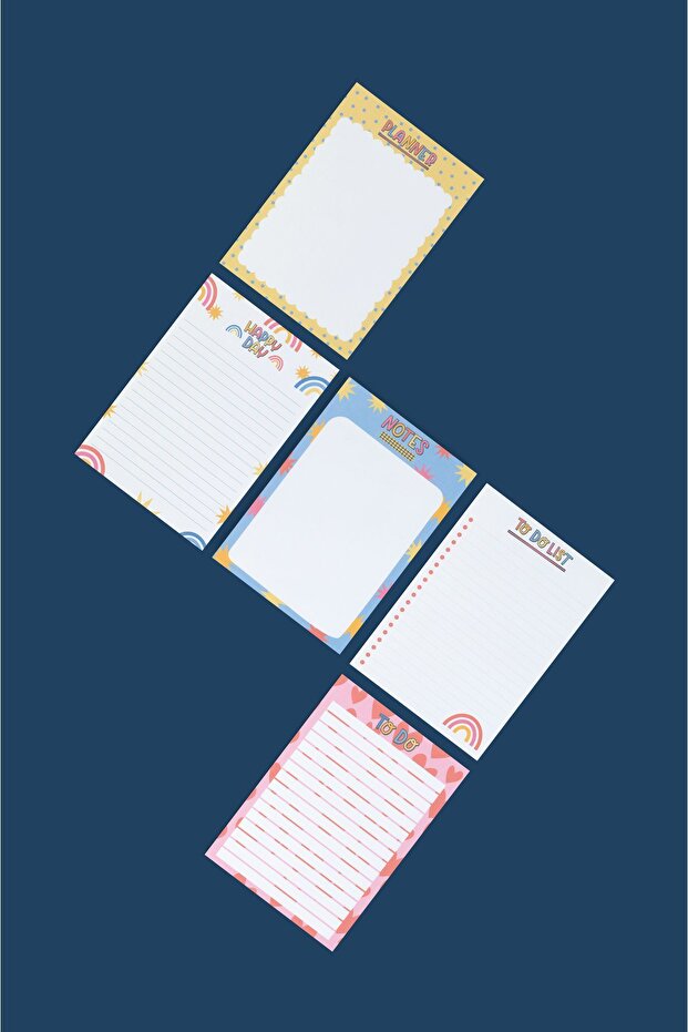 5 Pieces - A6 Size Mini Notepad, Memopad, To-Do List, Planner