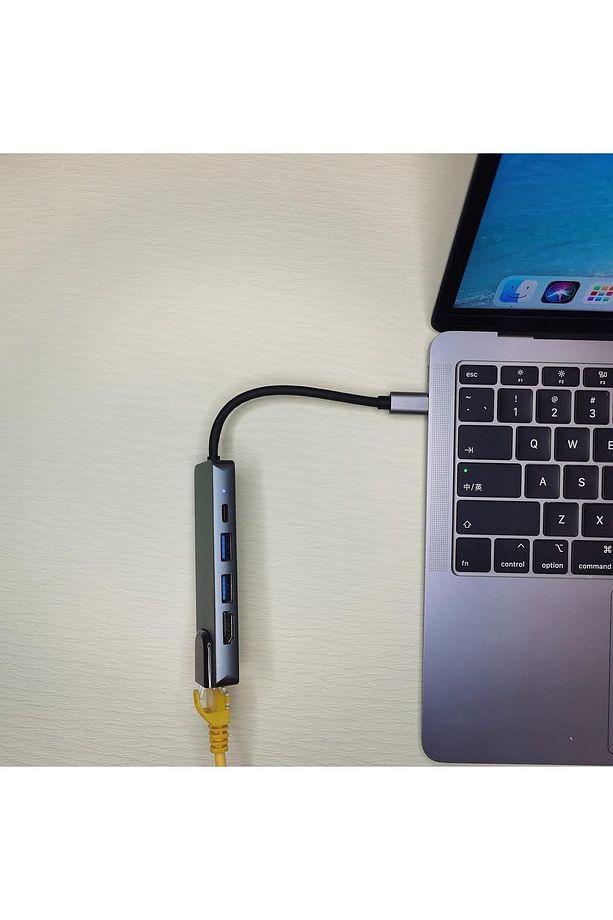 Type-c To Ethernet Hdmi Usb C Hub 5 Li Macbook Iphone 15 Serisi Uyumlu - 6