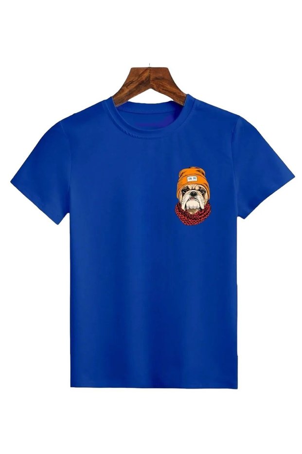 DOG PRINT KIDS T-SHIRT - CREW NECK T-SHIRT
