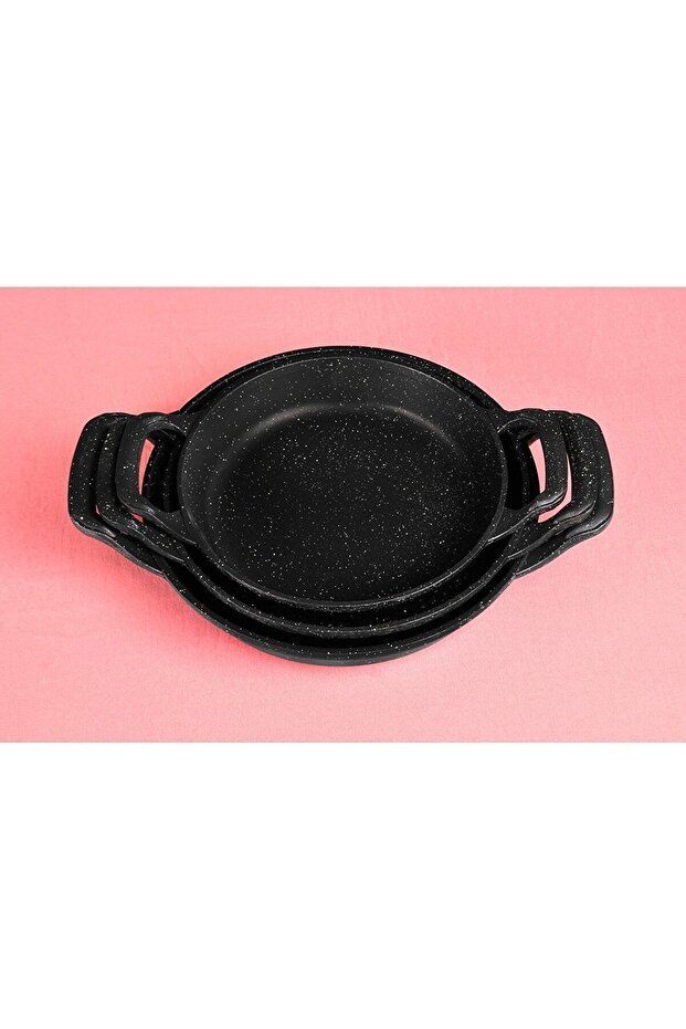 Essenso Cast Iron Granite Sahan Pan 3 Pieces 18-20-22 Cm