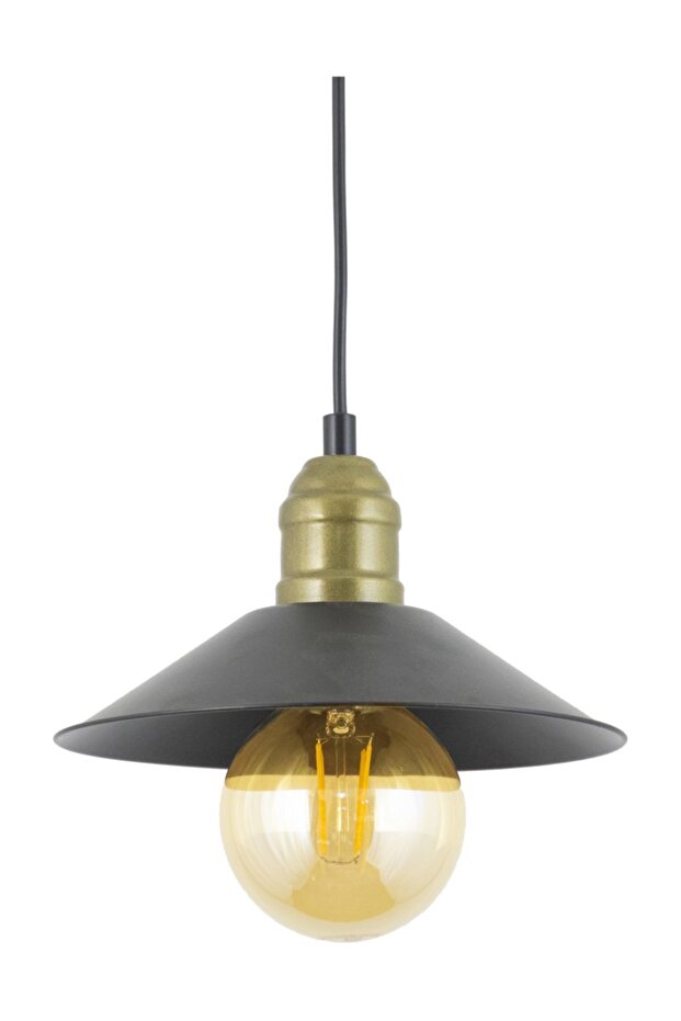 Tekli Siyah Retro Rustik Model Modern Metal Sarkıt Avize - 2