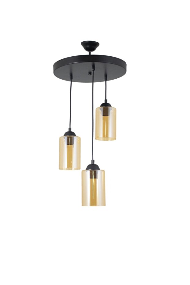 Modern 3'lü Bal Cam Sarkıt Avize - 1