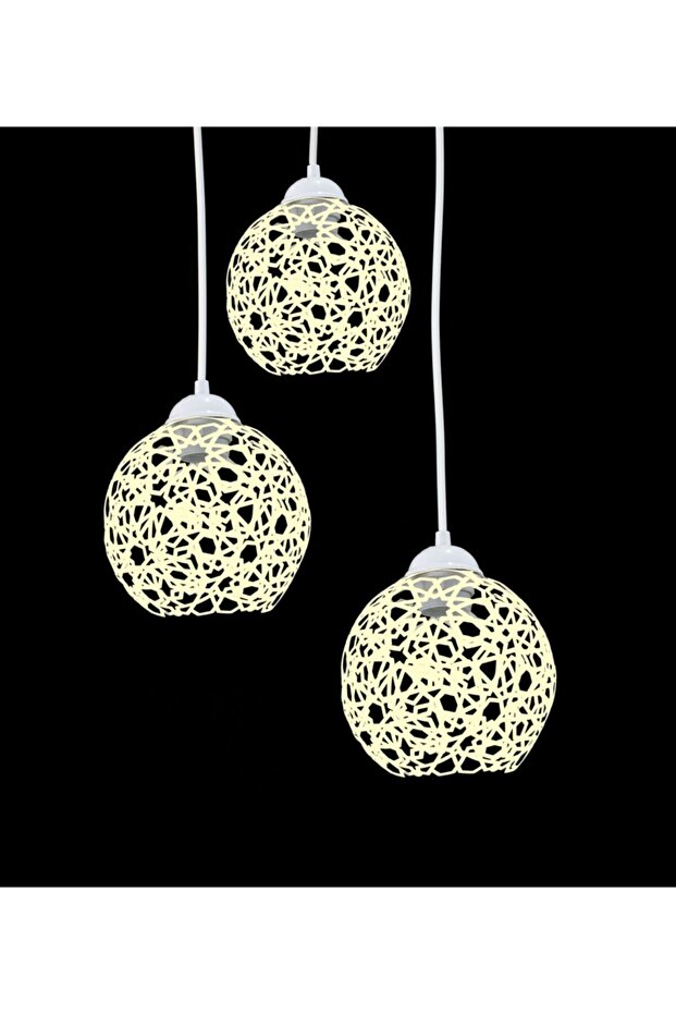 Selçuklu Top Motif Yıldız Ferforje Model Retro Rustik Sarkıt Avize - 3