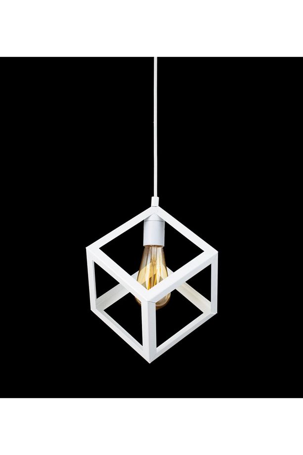 Rustik Retro Model Geometrik Sarkıt Metal Küp Avize - 2