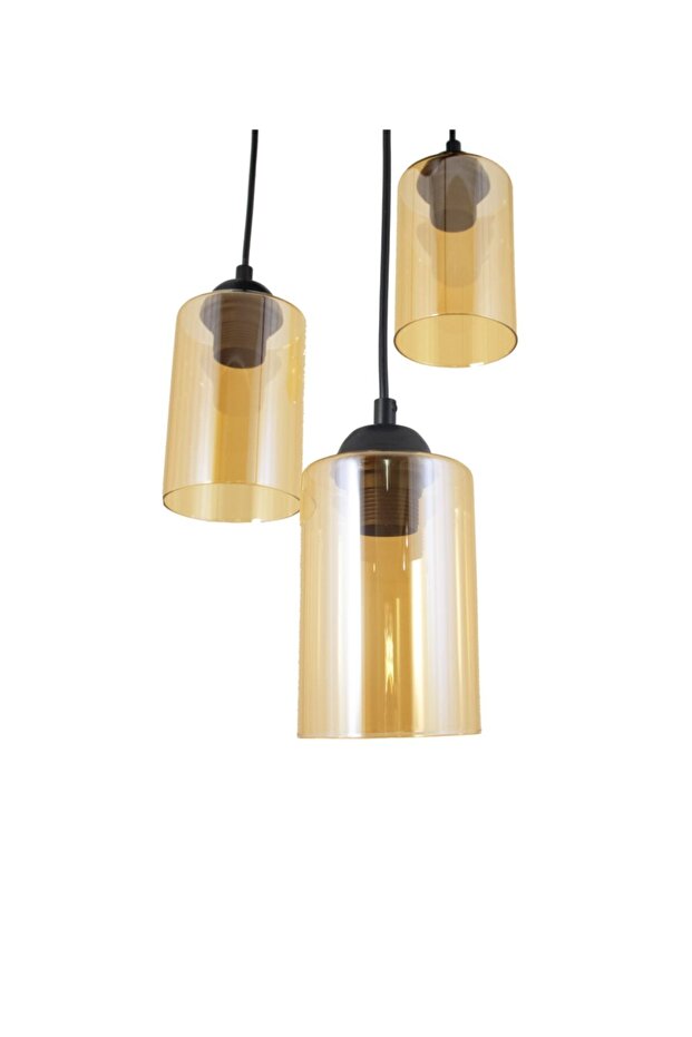Modern 3'lü Bal Cam Sarkıt Avize - 3