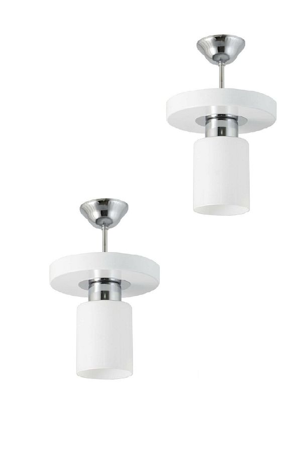 2 Adet Tekli Modern Spor Model Yuvarlak Tepsi Beyaz Avize - 1